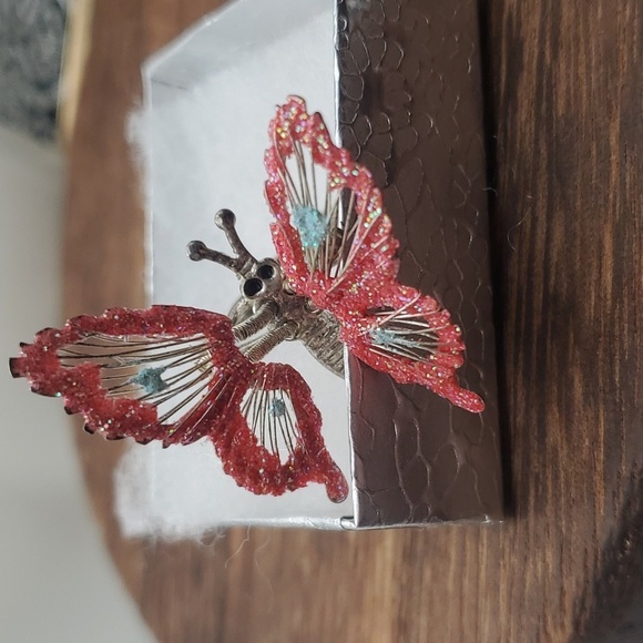 Jewelry - R343 nostalgia blossom butterfly ring adjustable band